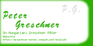 peter greschner business card